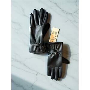 Isotoner Black Faux Leather Gloves Women’s S/M